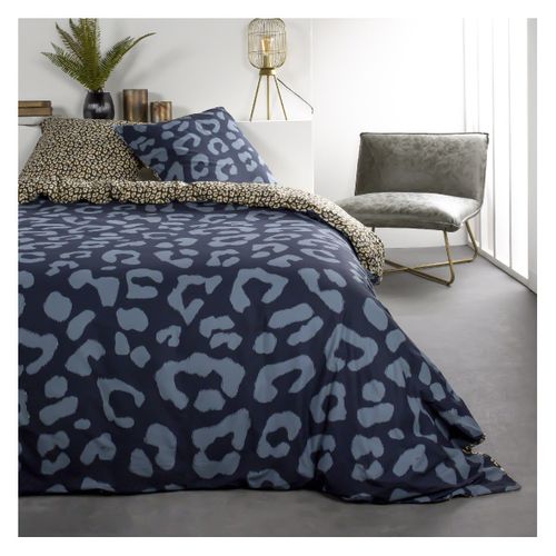 Parure De Lit Coton 2 Personnes Imprimé Animalier Sunshine Bleu