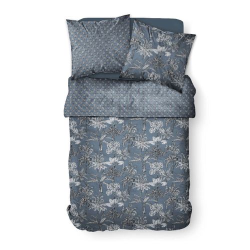 Parure De Lit Coton 2 Personnes Imprimé Jungle Sunshine Bleu