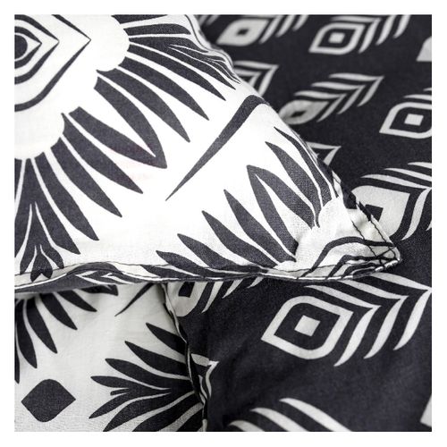 Parure De Lit Coton 2 Personnes Imprimé Graphique Sunshine Blanc