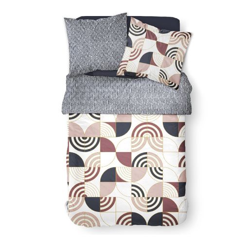 Parure De Lit Coton 2 Personnes Imprimé Graphique Sunshine Blanc