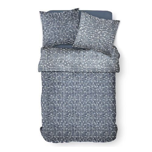 Parure De Lit Coton 2 Personnes Imprimé Rayures Sunshine Blanc