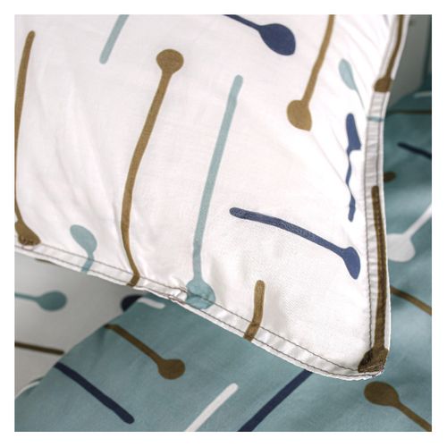 Parure De Lit Coton 2 Personnes Imprimé Graphique Sunshine Blanc