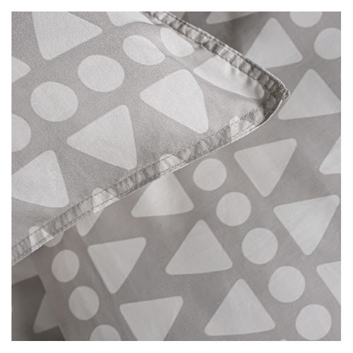 Parure De Lit Coton 2 Personnes Imprimé Ethnique Sunshine Gris