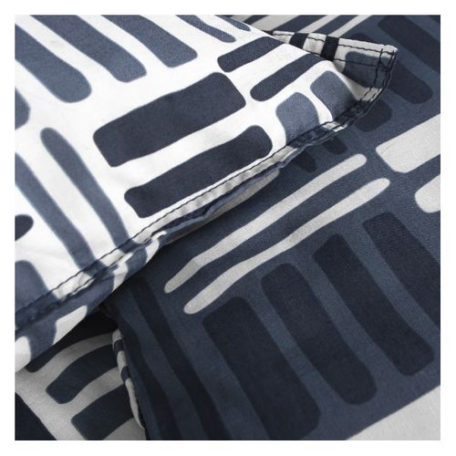 Parure De Lit Coton 2 Personnes Imprimé Graphique Sunshine Bleu