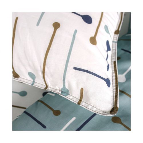 Parure De Lit Coton 2 Personnes Imprimé Graphique Sunshine Blanc