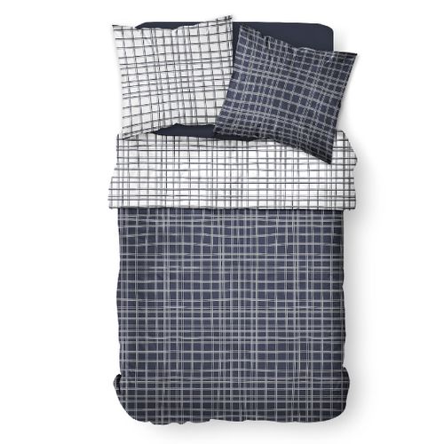 Parure De Lit 2 Personnes Imprimé Rayures Coton Sunshine Dani Blanc