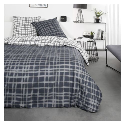 Parure De Lit 2 Personnes Imprimé Rayures Coton Sunshine Dani Blanc