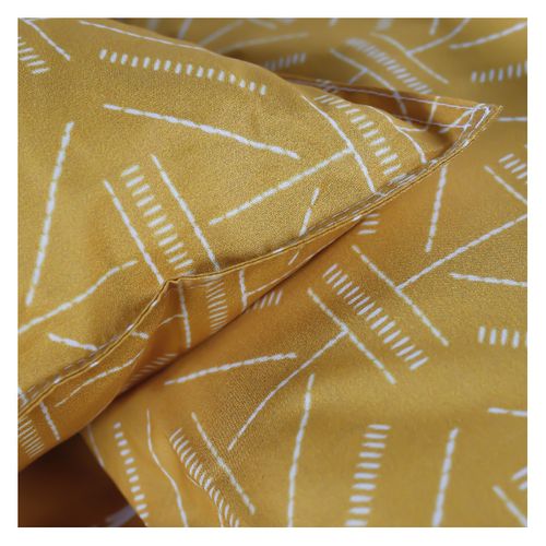 Parure De Lit 2 Personnes Imprimé Ethnique Coton Sunshine Kaeli Jaune