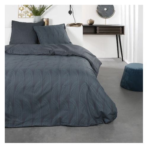 Parure De Lit 2 Personnes Imprimé Géométrique Coton Sunshine Loain Bleu