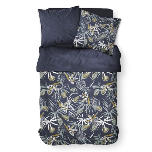 Parure De Lit 2 Personnes Imprimé Floral Coton Sunshine Will Bleu