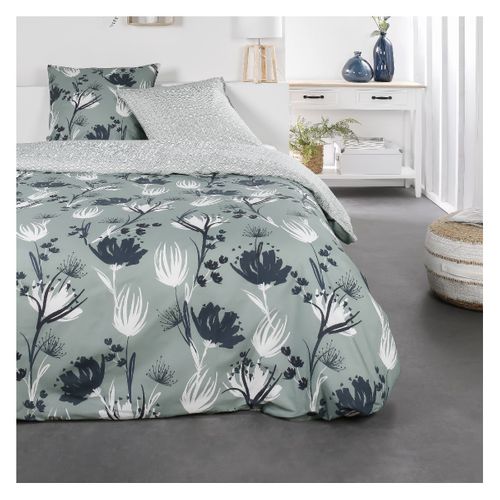 Parure De Lit 2 Personnes Imprimé Floral Coton Sunshine Ila Vert