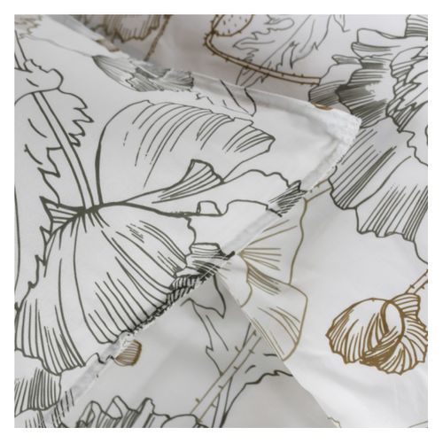 Parure De Lit 2 Personnes Imprimé Floral Coton Sunshine Eddi Blanc