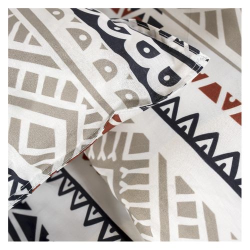 Parure De Lit 2 Personnes Imprimé Ethnique Coton Sunshine Gaia Beige