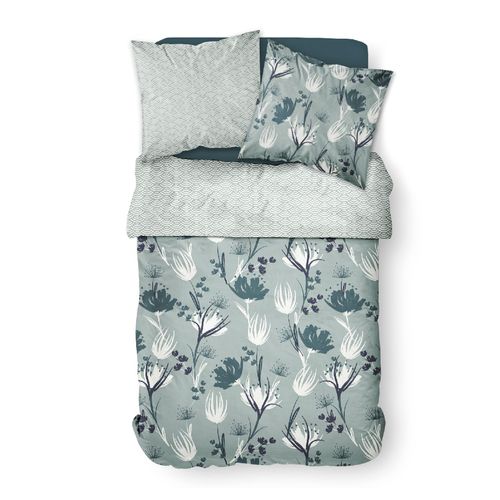 Parure De Lit 2 Personnes Imprimé Floral Coton Sunshine Sasha Vert