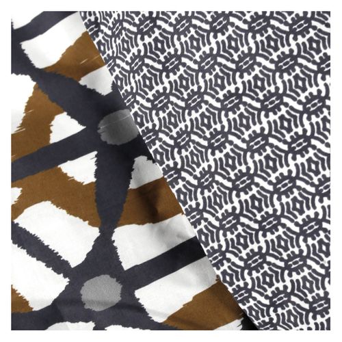 Parure De Lit Coton Zippée 2 Personnes Imprimé Ethnique Mawira Noir