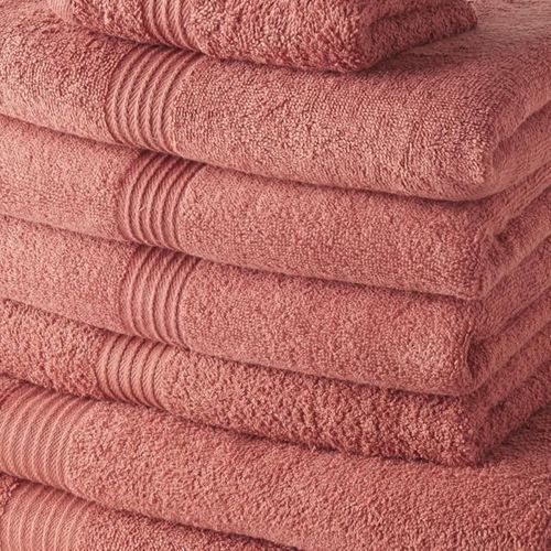 Lot De 4 Serviettes 30x50 + 4 Serviettes 50x100 +2 Draps De Bain 70x130 100% Coton Terracotta