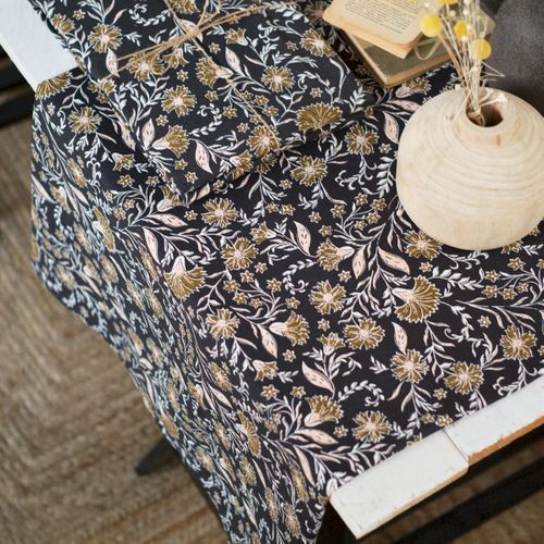 Nappe Coton Indies Gris Anthracite