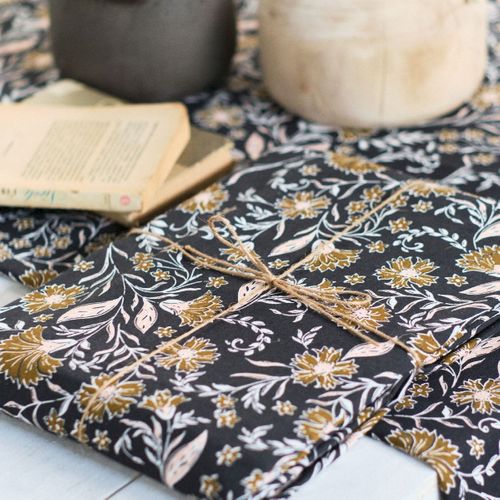 Nappe Coton Indies Gris Anthracite