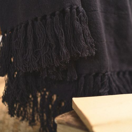 Plaid Coton Indies Gris Anthracite