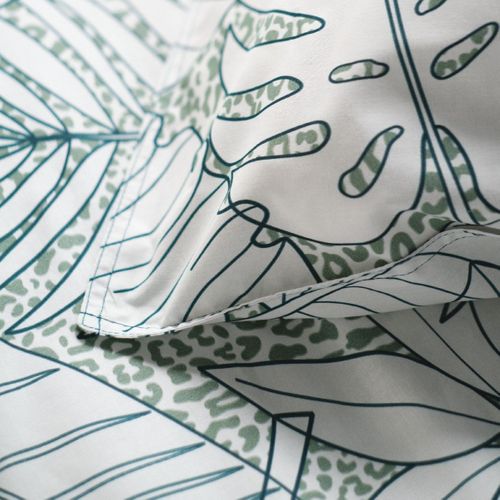 Parure De Lit 2 Personnes Imprimé Coton Sunshine Laura Blanc