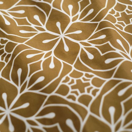 Parure De Lit 2 Personnes Imprimé Coton Sunshine Solene Bronze