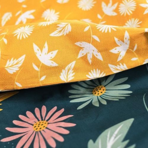 Parure De Lit - Sunshine - Jaune - 100% Coton - 57 Fils - 2 Personnes - 260x240 Cm