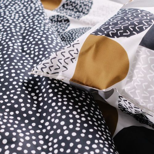 Parure De Lit Imprimé Géométrique Coton Sunshine Antoine Blanc