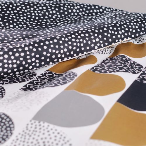 Parure De Lit Imprimé Géométrique Coton Sunshine Antoine Blanc