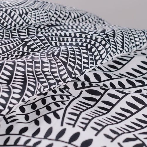 Parure De Lit 2 Personnes - 240x200 Cm - 100% Coton - Noir Et Blanc