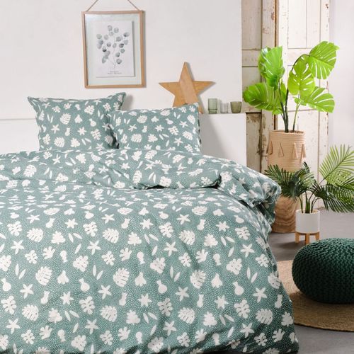 Parure De Lit Imprimé Floral Coton Sunshine Agathe Vert