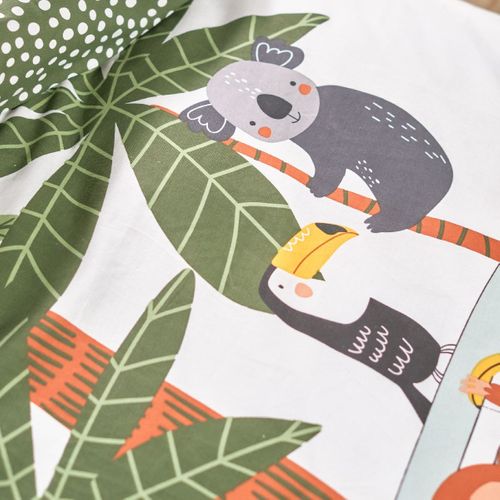 Parure De Lit Imprimé Animalier Coton Happy Vert