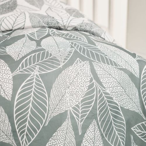 Parure De Lit Imprimé Floral Coton Flanelle Gris