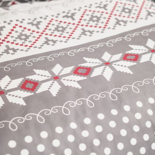 Parure De Lit Imprimé Pois Coton Flanelle Marron