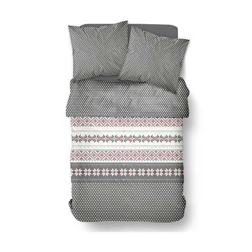 Parure De Lit Imprimé Pois Coton Flanelle Marron