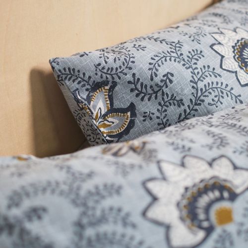 Parure De Lit Imprimé Floral Coton Flanelle Vert