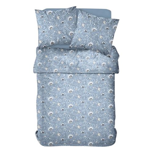 Parure De Lit Imprimé Floral Coton Flanelle Vert