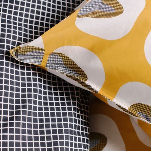 Parure De Lit Imprimé Ethnique Coton Sunshine Celeste Jaune