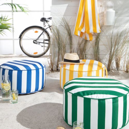 Pouf Gonflable Summer Stripes Bleu