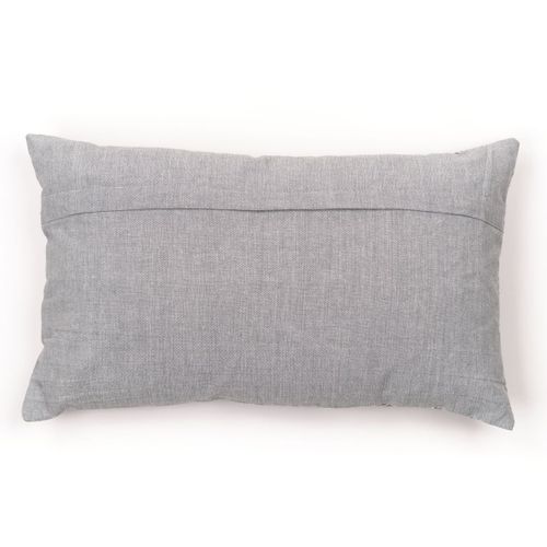 Coussin Déhoussable Avec Dentelle Floral Coton Charme Gris