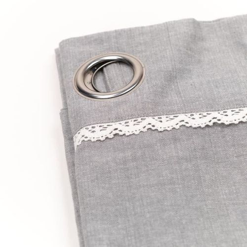 Rideau à Oeillets Style Romantique - 140x240 Cm - Gris