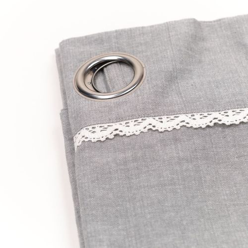 Rideau à Oeillets Style Romantique - 140x240 Cm - Gris