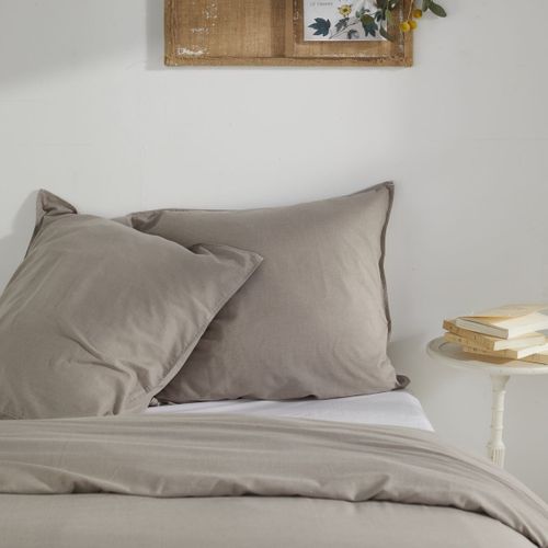 Parure De Lit Coton Uni Charme Beige