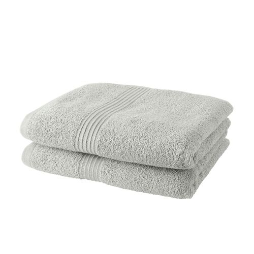 Lot De 2 Serviettes De Toilette 50x90 Cm 100% Coton - Craie