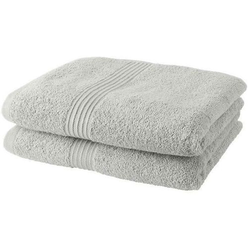 Lot De 2 Serviettes De Toilette 50x90 Cm 100% Coton - Craie
