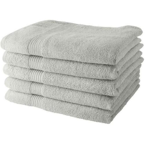 Lot De 5 Draps De Bain 70x130 Cm 100% Coton - Craie