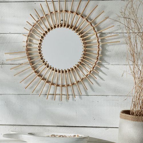 Miroir Rond Coquillage Beach House Beige