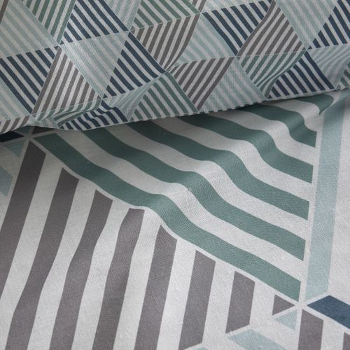 Parure De Lit Imprimé Graphique Crazy June Bleu