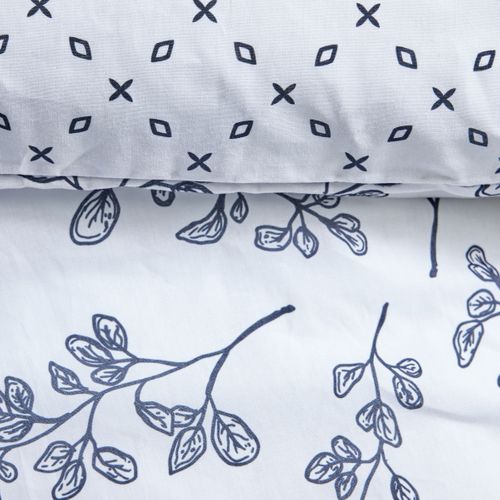 Parure De Lit Imprimé Floral Coton Sunshine Tim Blanc