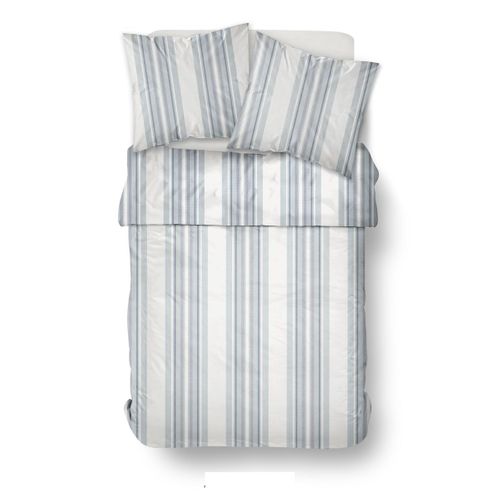 Parure De Lit Imprimé Rayures Coton Sunshine Jean Blanc