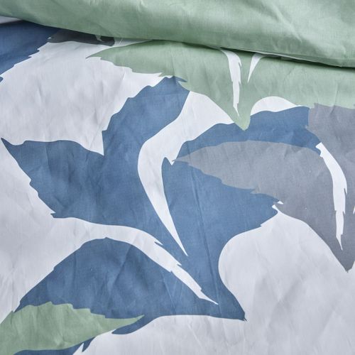 Parure De Lit Imprimé Floral Coton Sunshine Gaston Blanc